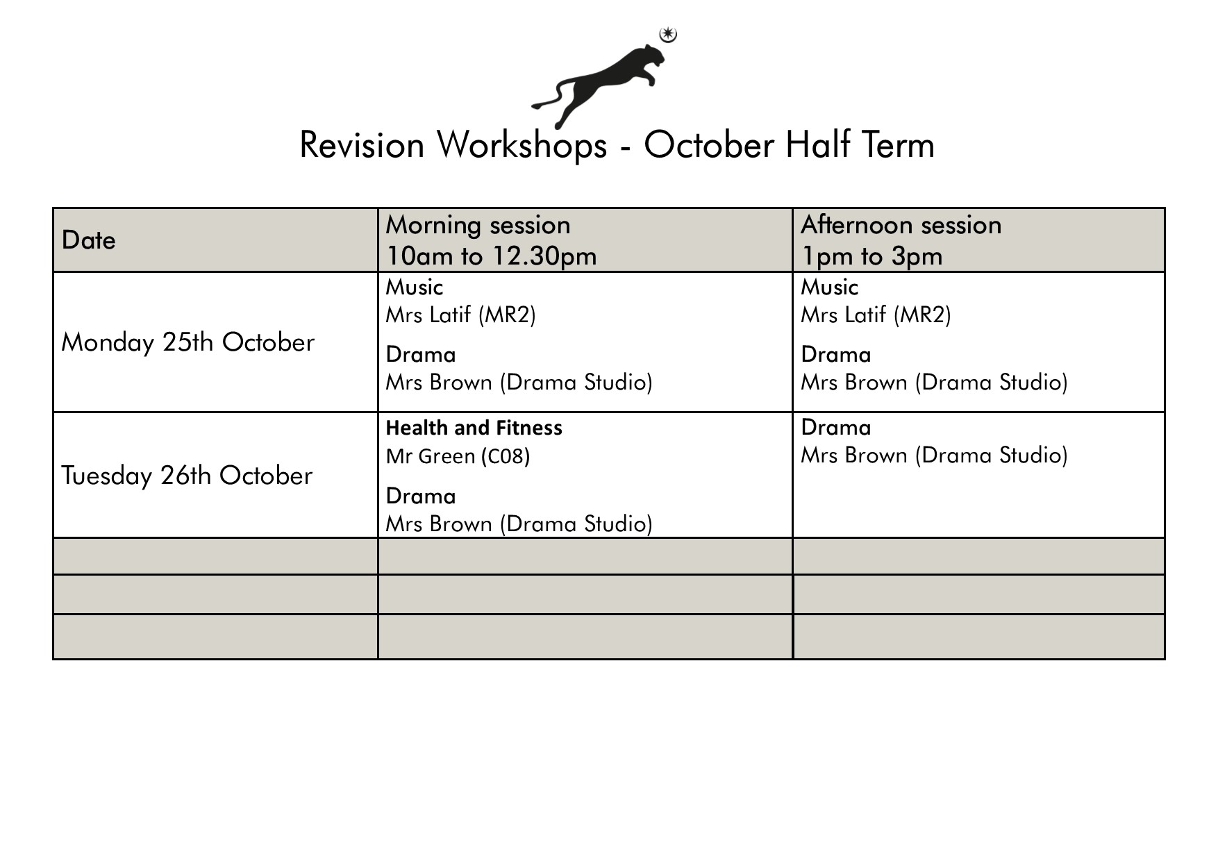 October Revision Workshop 2021